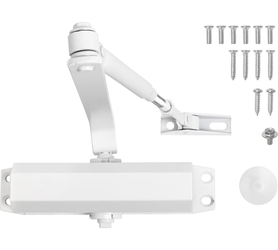 Доводчик дверной Аллюр COMFORT ДД 165/3-4 A-W до 100 кг, белый RAL9016, морозостойкий 16679