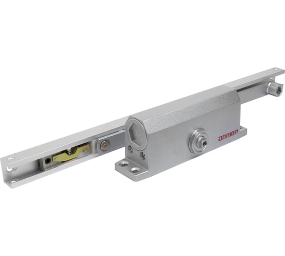 Доводчик дверной Аллюр COMFORT ДД 168/3-4 AH-S до 100 кг, серебро RAL9006, со скользящей тягой, с фиксацией, морозостойкий 16683 1