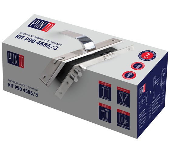 Врезной цилиндровый замок PUNTO KIT P90 4585/3 ORION SN/CP матовый никель/хром 41715