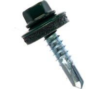 Кровельный саморез Госкреп 5.5х25 мм, RAL 6005, зеленый мох, 250 шт., большой пластиковый контейнер, 1000 мл 2-0017200