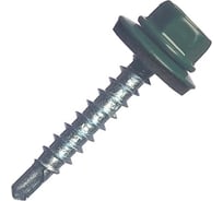 Саморез кровельный МЕТАЛЛСЕРВИС 4,8x70 RAL 6005 зелёный мох, по дереву, 30 шт., коробка с окном МС 1271089