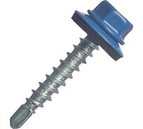 Саморез кровельный МЕТАЛЛСЕРВИС 4,8x35 RAL 5005 сигнальный синий, по дереву, 250 шт., ведро МС 1269210