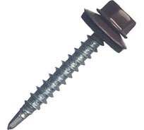 Саморез кровельный МЕТАЛЛСЕРВИС 4,8x51 RAL 8017 шоколадно-коричневый, по дереву, 60 шт., коробка с окном МС 1271084