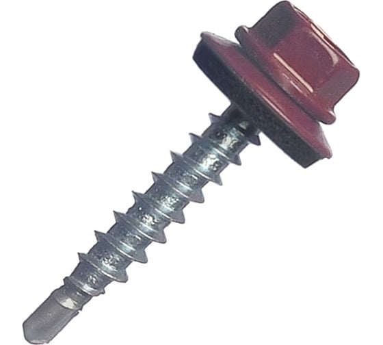 Саморез кровельный МЕТАЛЛСЕРВИС 4,8x51 RAL 3005 винно-красный, по дереву, 60 шт., коробка с окном МС 1269205 1