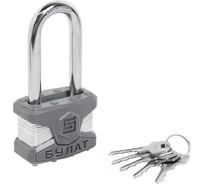 Замок навесной БУЛАТ ВС 0150-01 ПЛ стальной, 5 кл., d=9 мм 16520