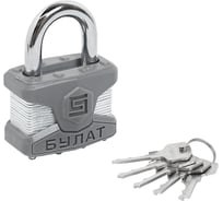 Замок навесной БУЛАТ ВС 0150 ПЛ стальной, 5 кл., d=9 мм 16517