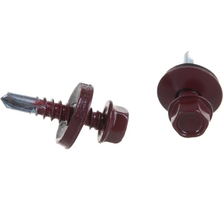 Кровельный саморез Госкреп 5.5х25 мм, RAL 3005, красное вино, 250 шт., большой пластиковый контейнер, 1000 мл 2-0017160