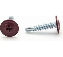 Саморезы с пресс-шайбой Госкреп со сверлом, 4.2х19 мм, красные, RAL3005, 30 шт. 1-0017500