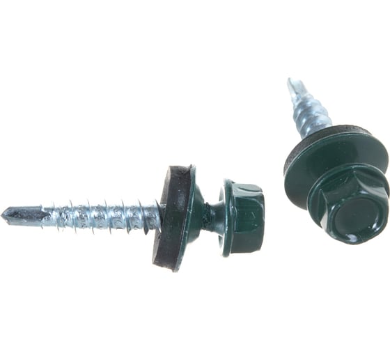 Кровельный саморез Госкреп 4.8х28 мм, RAL 6005, зеленый мох, 10 шт. 2-0018980