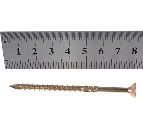 Конструкционный саморез BULLIT TORX25 5x80, желтый, потайной, 8 шт. 14-0016340