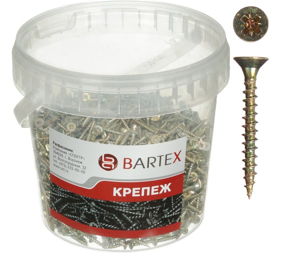 Универсальный саморез BARTEX 5х30 цинк, банка, 500шт 211760 1