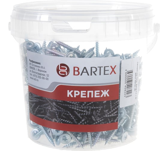 Саморез с плоской шайбой BARTEX 4.2х32 банка, 500шт 178241