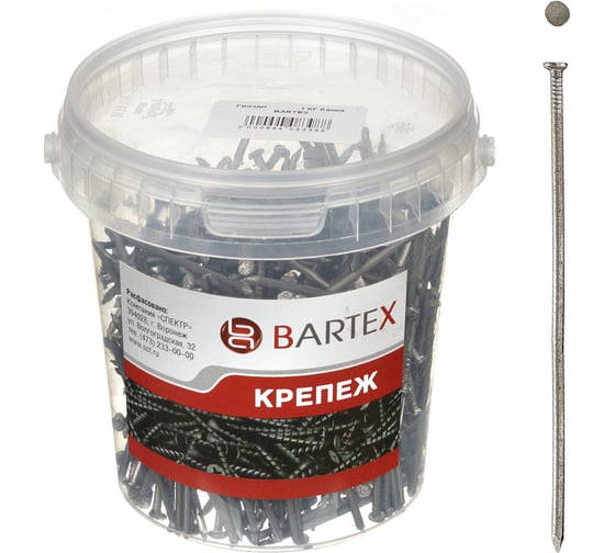 Гвозди BARTEX 4.0x120 банка, 1кг 211146