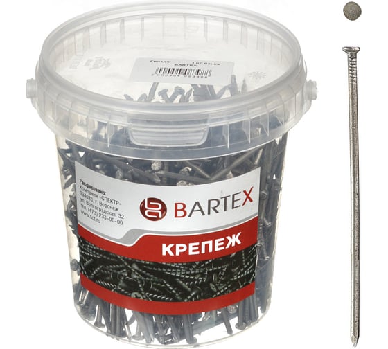 Гвозди BARTEX 4.0x100 банка, 1кг 211145