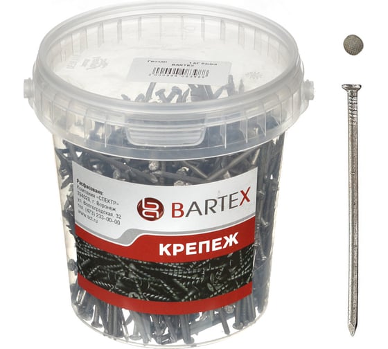 Гвозди BARTEX 3.5x90 банка, 1кг 211144