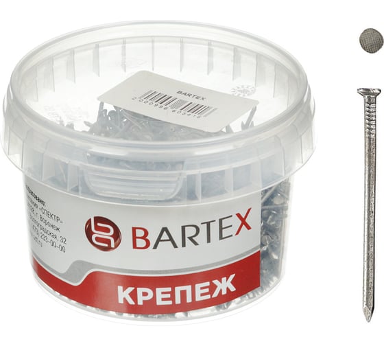 Гвозди BARTEX 1.4x32 банка, 0.3кг 220687