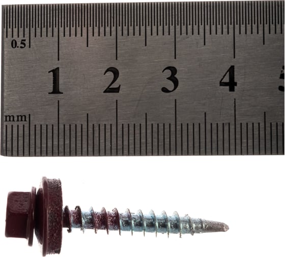 Кровельный саморез Госкреп 4,8х35 RAL 3005 красное вино 10 шт., подвес 2-0019060