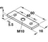 Крепежная пластина Hafele M10/60x16 мм 637.09.008 2