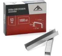 Скобы для степлера LOM закалённые, тип 53, 11.3x0.7x10 мм, в упаковке 1000 шт. ЛОМ 2554401