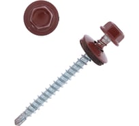 Саморезы кровельные Сималенд 4.8x50(51) RAL3005, темно-красный, 150 шт. 4555029