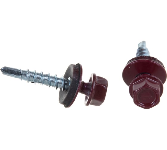 Кровельный саморез Госкреп 4,8х28 RAL 3005 красное вино 10 шт., подвес 2-0018930 1