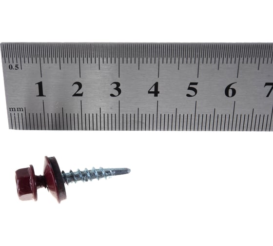 Кровельный саморез Госкреп 4,8х28 RAL 3005 красное вино 10 шт., подвес 2-0018930