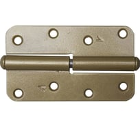 Накладная стальная петля Без бренда ПН-110, цвет золотой металлик, левая, 110мм 37653-110L