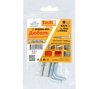 Универсальный дюбель Tecfi VZ нейлон 10x60 с шурупом-крюк 2 шт - пакет 147457