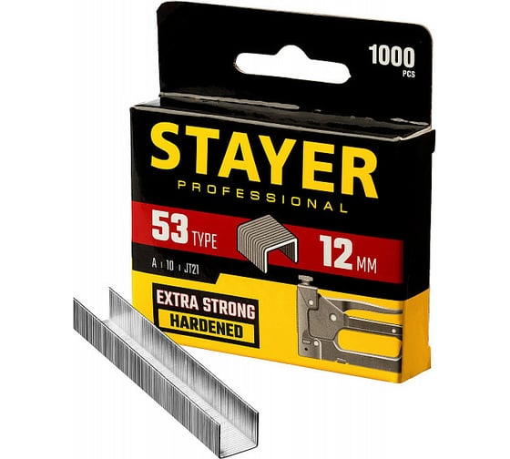 Скобы тонкие (1000 шт; 12 мм; тип 53) для степлера Stayer 3159-12_z02
