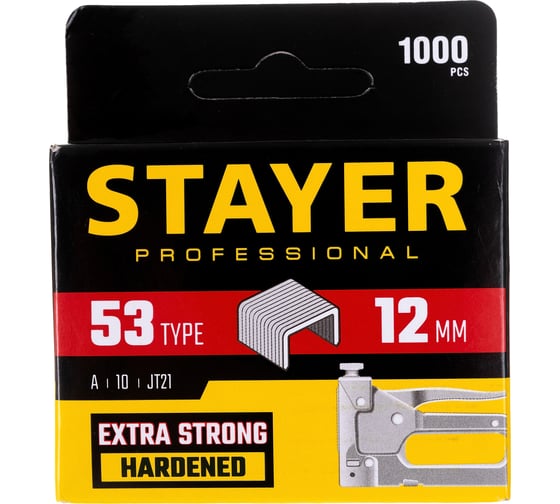 Скобы тонкие (1000 шт; 12 мм; тип 53) для степлера Stayer 3159-12_z02
