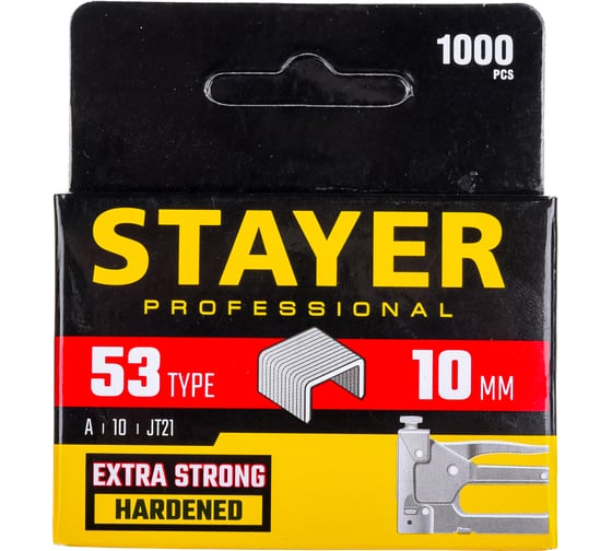 Скобы тонкие (1000 шт; 10 мм; тип 53) для степлера Stayer 3159-10_z02