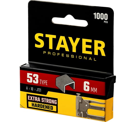 Скобы для степлера STAYER 6 мм, тонкие тип 53 (A/10/JT21), 1000 шт. 3159-06_z02