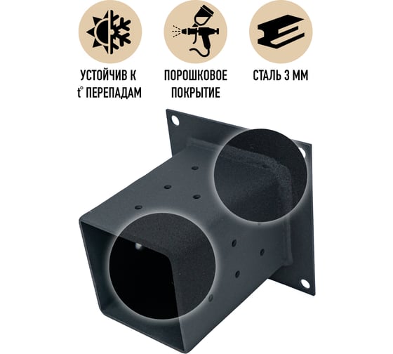 Коннектор для бруса (Пятка) ООО СКП сталь 3 мм, 1 шт СТ-002/1