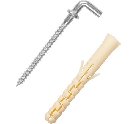 Крюк-шуруп ЕВРОПАРТНЕР L-обр. Zn d4,5хL68 мм, с манжетой, 2 шт. 13 3008 1