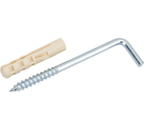 Крюк-шуруп ЕВРОПАРТНЕР L-обр. Zn d5,5хL80 мм 2 шт. 13 0633 1