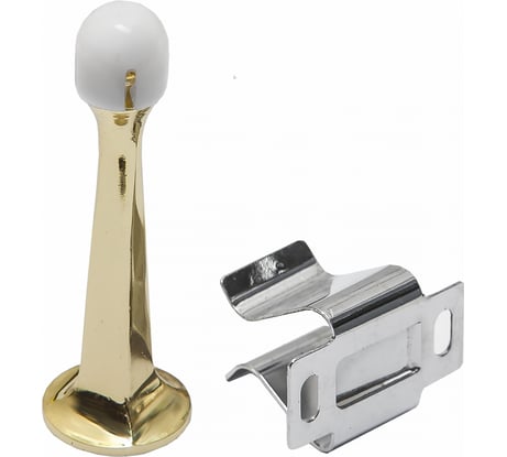 Настенный дверной ограничитель с фиксатором RENZ латунь блестящая, 1 шт. INDS 76 PB