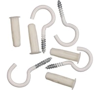 Крюк-шуруп ЕВРОПАРТНЕР белый d4,1хL60 в компл. c дюбелем MULTI 8x32 4шт. MP 315 17