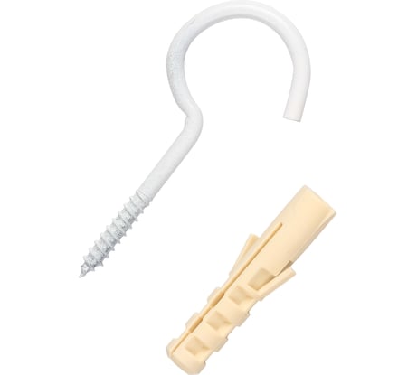 Крюк-шуруп ЕВРОПАРТНЕР белый d3,3хL30 мм 3 шт. 13 6296 1