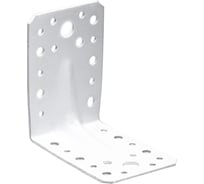 Перфорированная угловая усиленная пластина Suki 90x90x65x2,5 мм белый 1 шт 158490