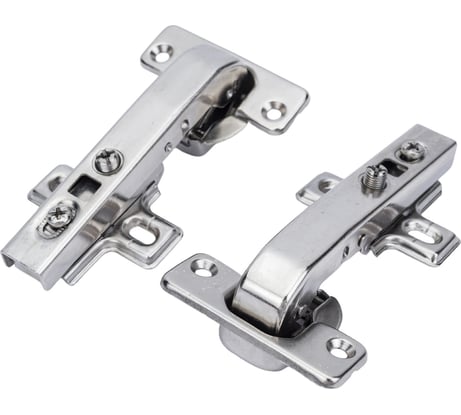 Угловая мебельная петля click с доводчиком 180 град. с ответной планкой Element белый цинк 2 шт 553780