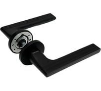 Ручка дверная Rucetti RAP 26 SLIM-R BL, на круглой розетке 6 мм, цвет - черный 9014606