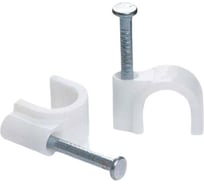 Скоба крепежная Grisard Electric 4 мм круглая пластиковая с гвоздем 100 шт. GRE-010-2004