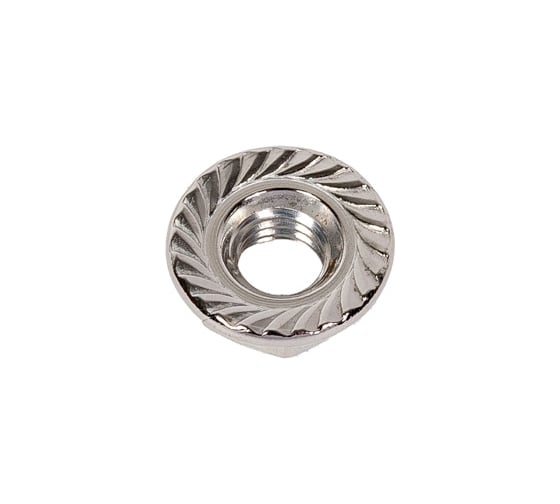 Гайка шестигранная с фланцем с насечками DINFIX DIN 6923 А2 НЕРЖ M 6 (5 шт) 00-0004865