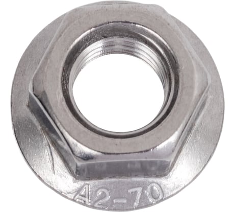 Гайка шестигранная с фланцем с насечками DINFIX DIN 6923 А2 НЕРЖ M 12 (5 шт) 00-0004877