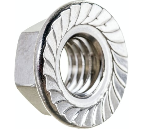 Гайка шестигранная с фланцем с насечками DINFIX DIN 6923 А2 НЕРЖ M 12 (50 шт) 00-0004878