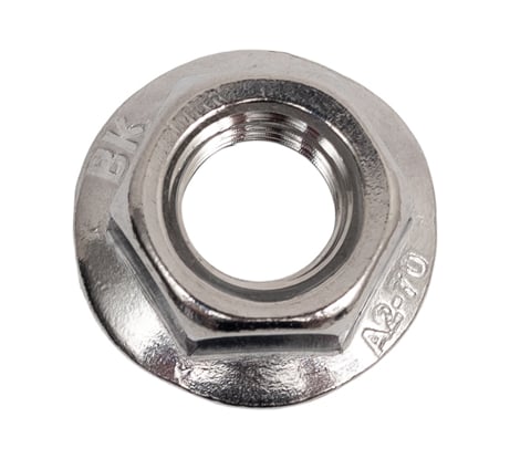 Гайка шестигранная с фланцем с насечками DINFIX DIN 6923 А2 НЕРЖ M 10 (100 шт) 00-0004875