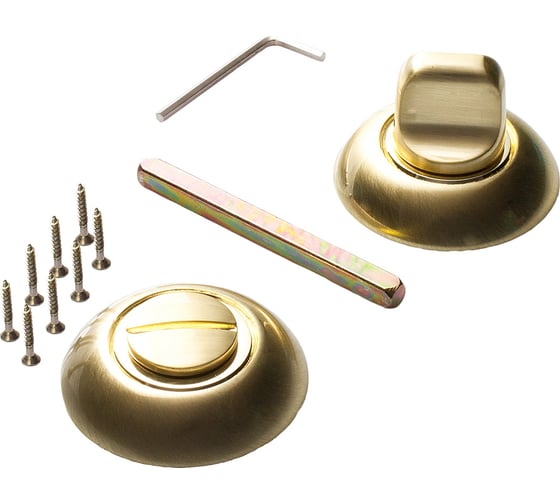 Завертка к ручкам Ренц латунь матовая светлая/латунь блестящая светлая, 2 шт. INBK N 08 SB/PB 1