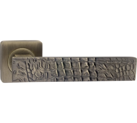 Дверная ручка Ренц Crocodile - Кожа крокодила, античная бронза, 2 шт. INDH 654-02 MAB