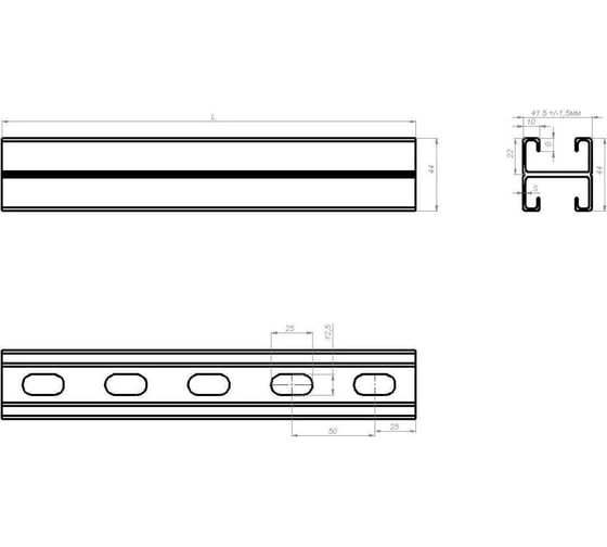 Страт-профиль (траверса) CABLIDERTRAYS оцинкованный СП2-41х21-2,0-3000