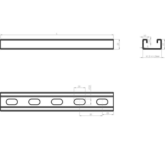 Страт-профиль (траверса) CABLIDERTRAYS оцинкованный СП-41х21-2,0-1000